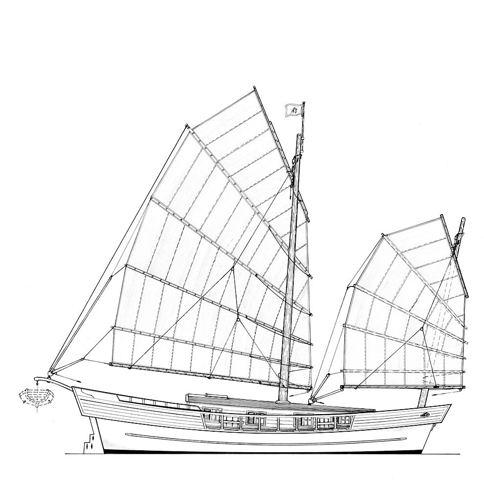 16.5m Modern sailing junk
